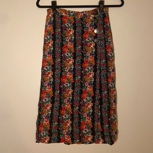 Sezane Black floral wrap skirt. Size 34